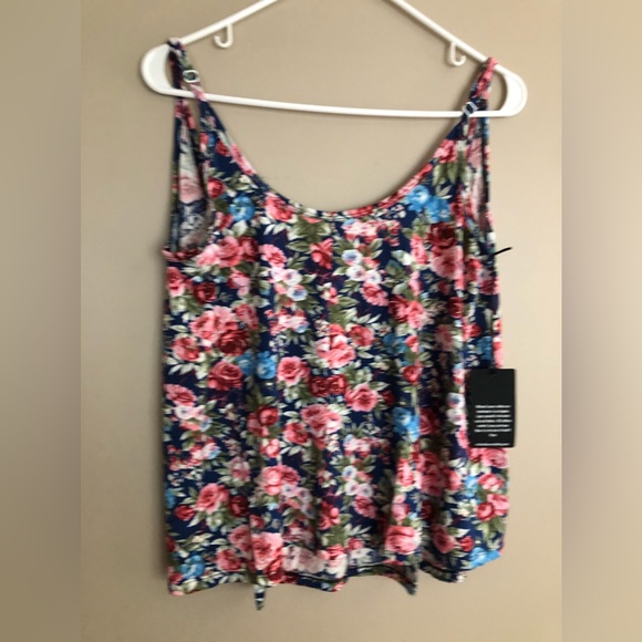 Michael Lauren Tops - NWT  MICHAEL LAUREN Floral Micro Modal Tank Crop Top  Size M